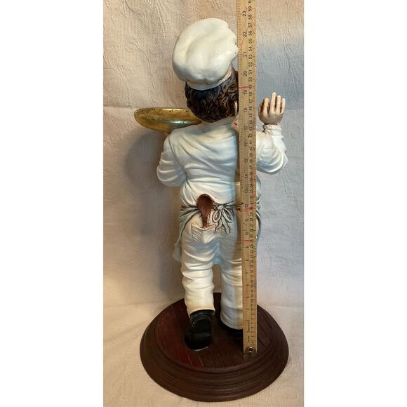 Vintage Chef 25" Tall Standing Resin w/Spinning Tray and Chef's Hat and Spoon - Picture 3 of 16